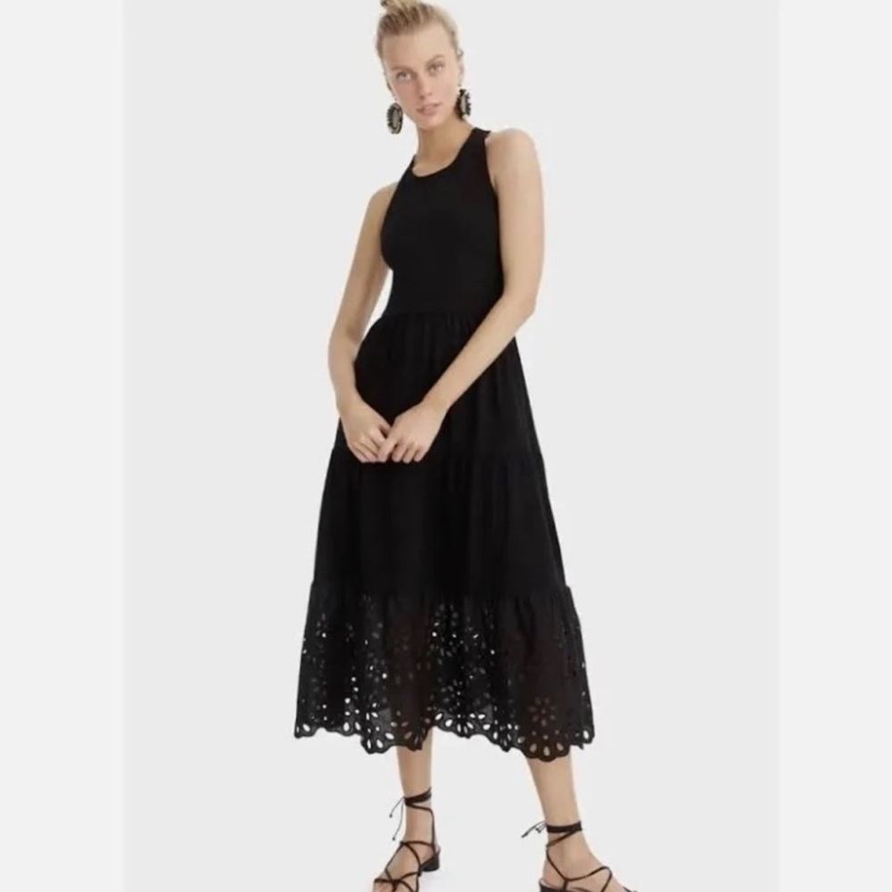 J. Crew Black mixed media Dress